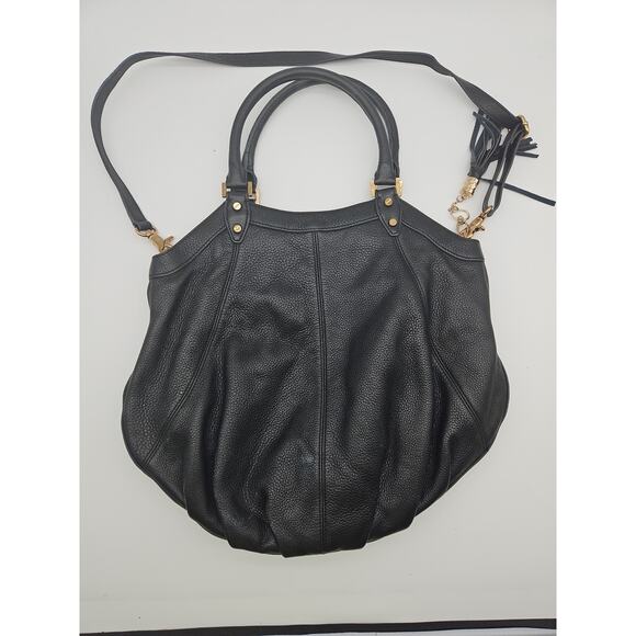 TORY BURCH Dakota Shoulder Bag Hobo Satchel Magnetic Fringe 22 x 17 - Picture 2 of 16